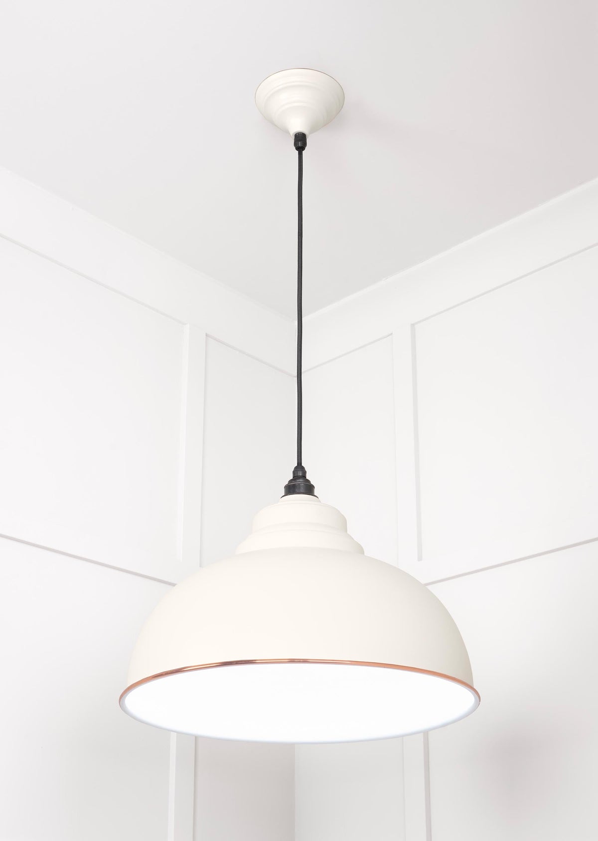 White Gloss Harborne Pendant by From The Anvil