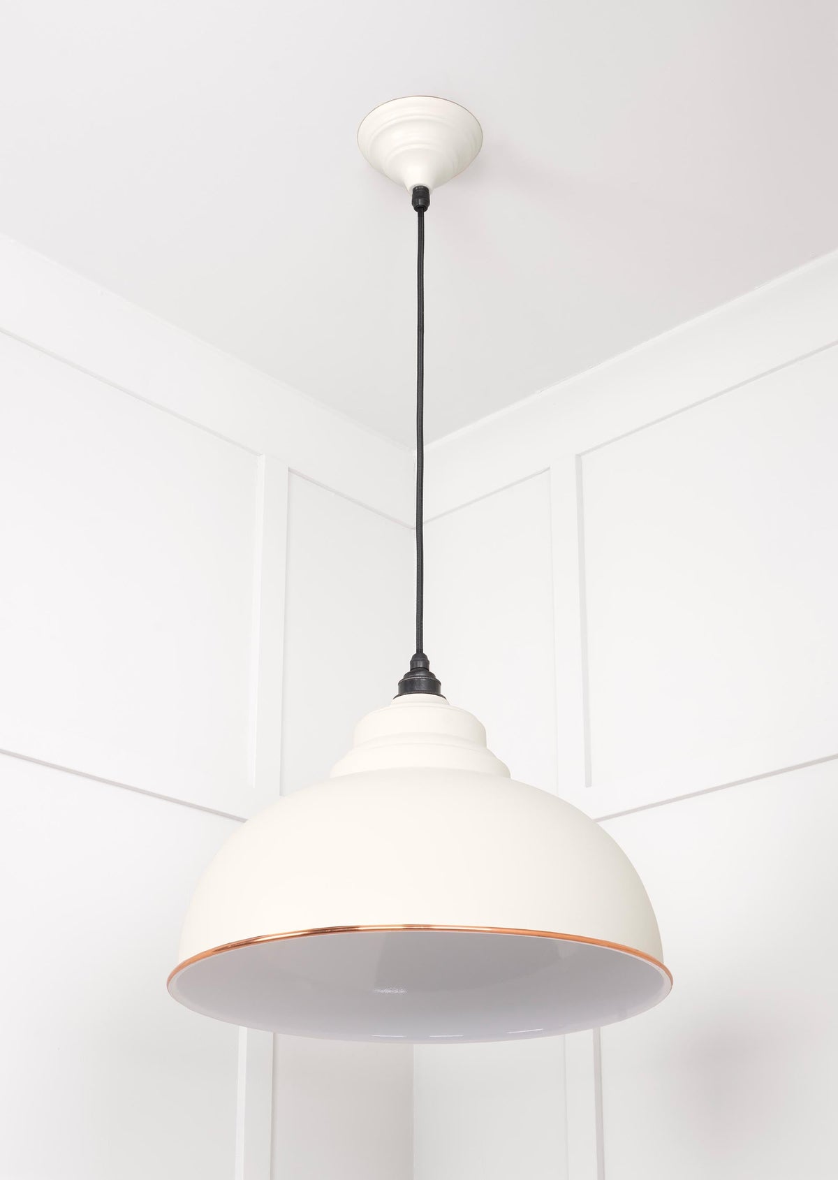 White Gloss Harborne Pendant by From The Anvil