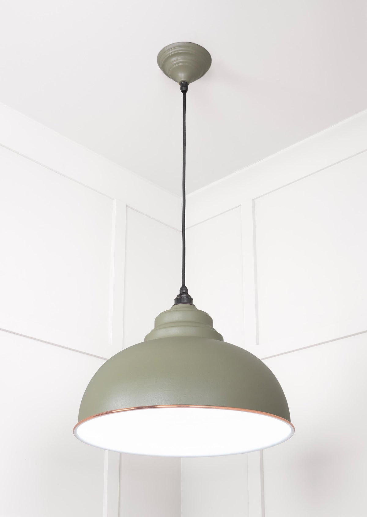 White Gloss Harborne Pendant by From The Anvil