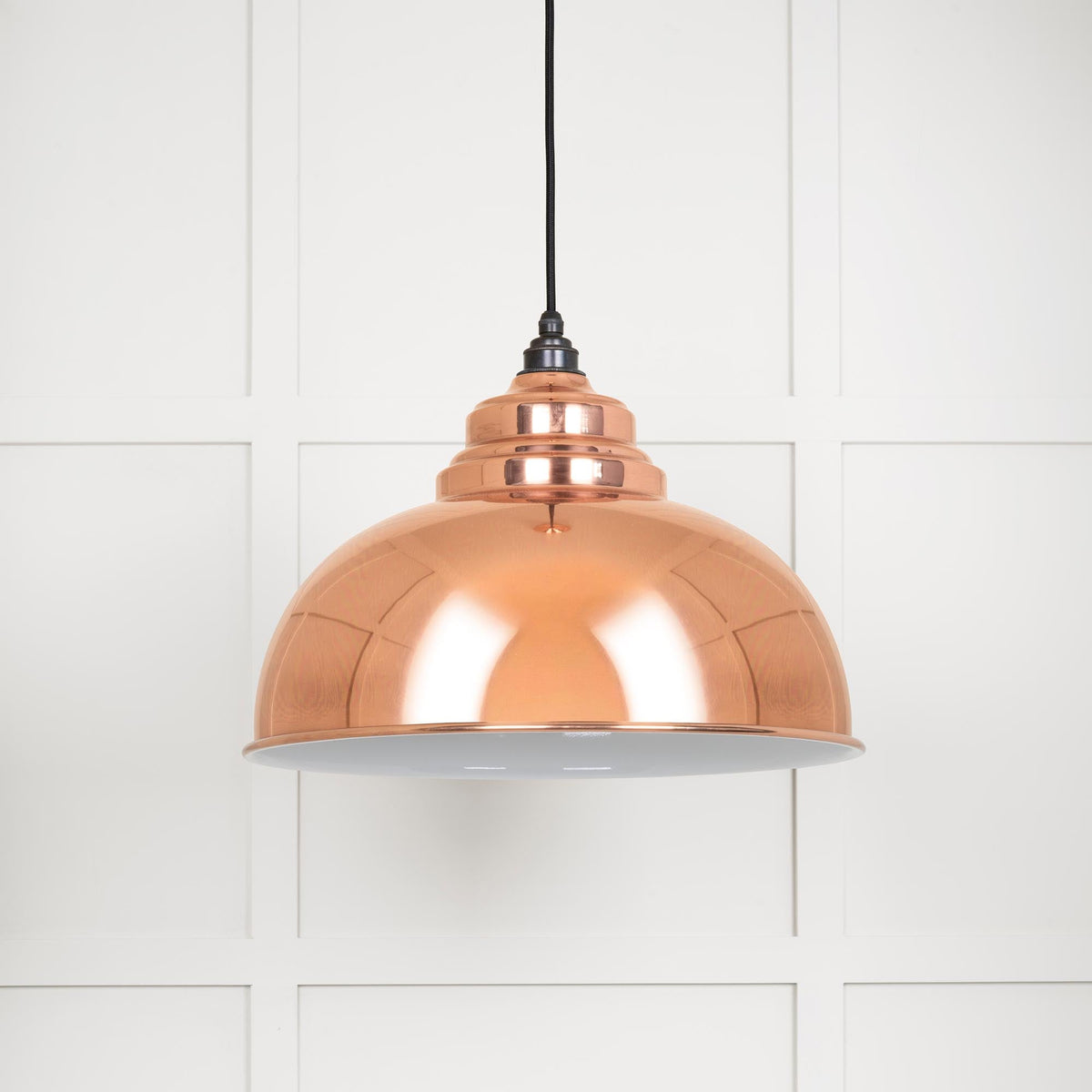 White Gloss Harborne Pendant by From The Anvil