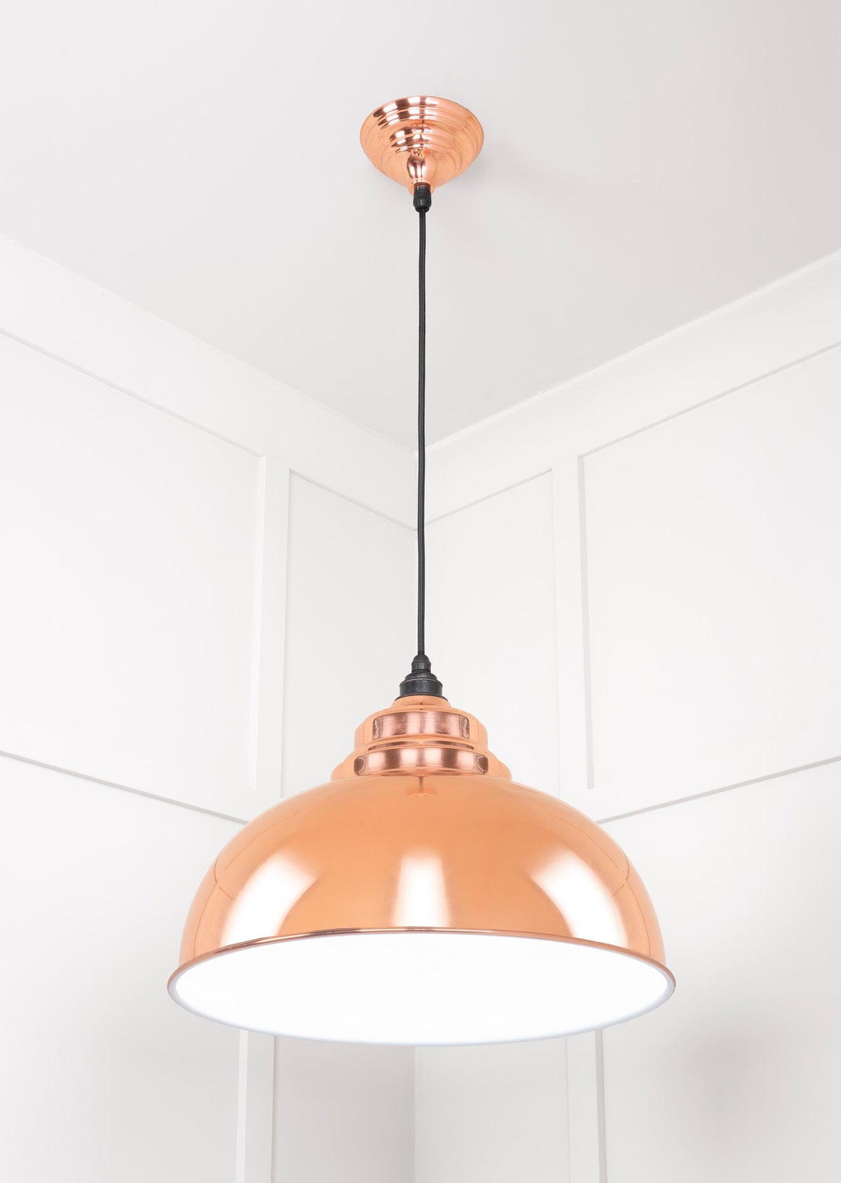 White Gloss Harborne Pendant by From The Anvil