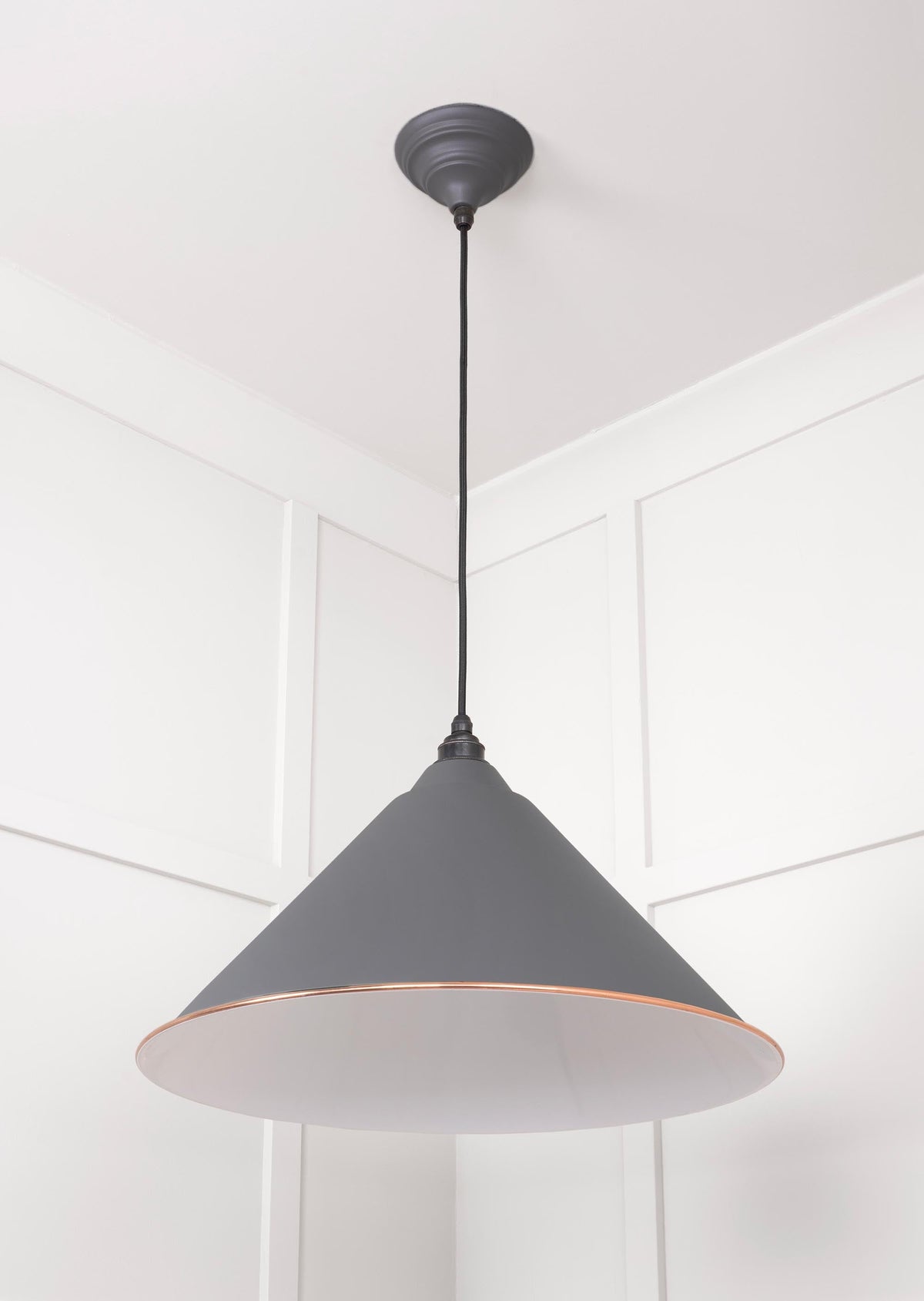 White Gloss Hockley Pendant by From The Anvil