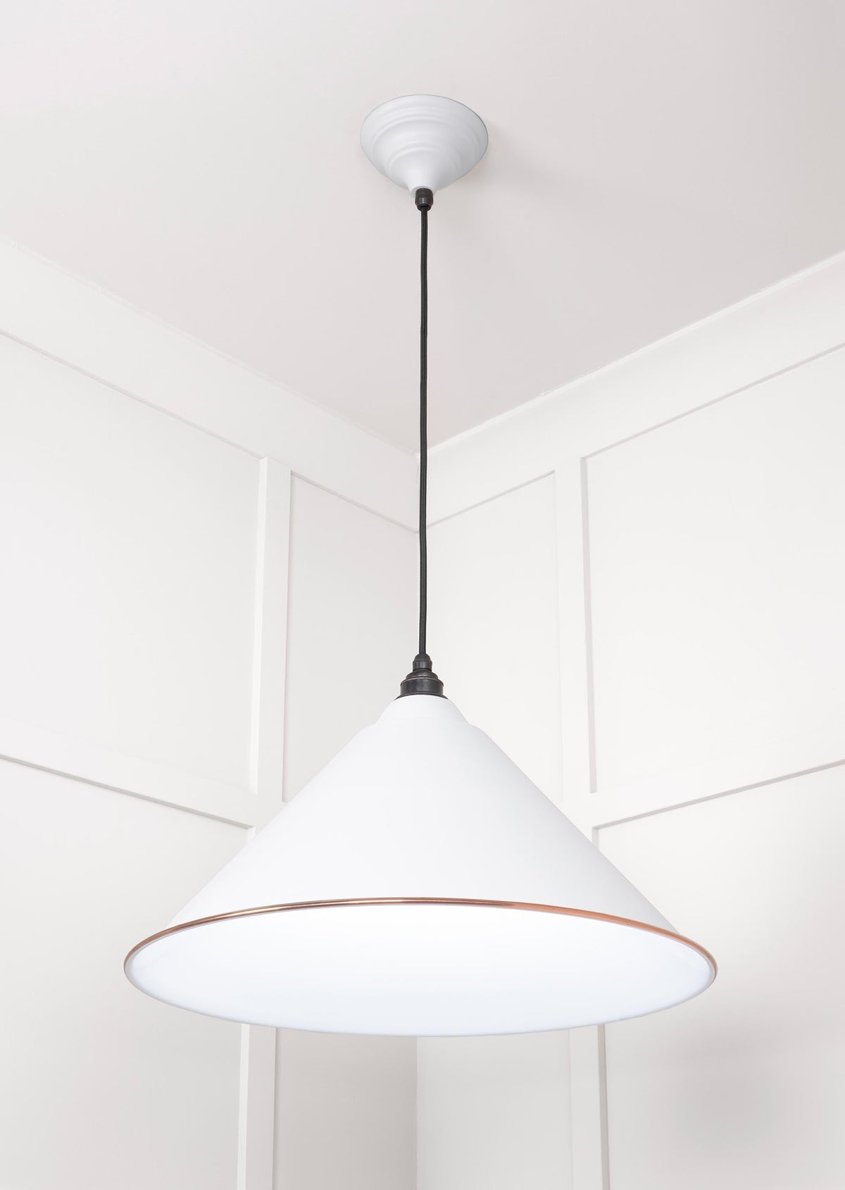 White Gloss Hockley Pendant by From The Anvil