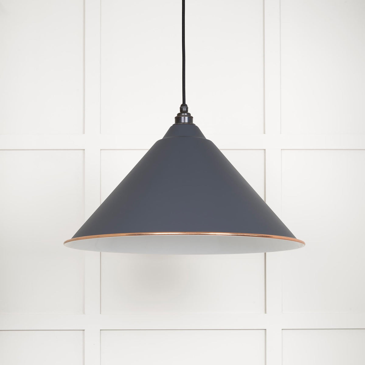 White Gloss Hockley Pendant by From The Anvil
