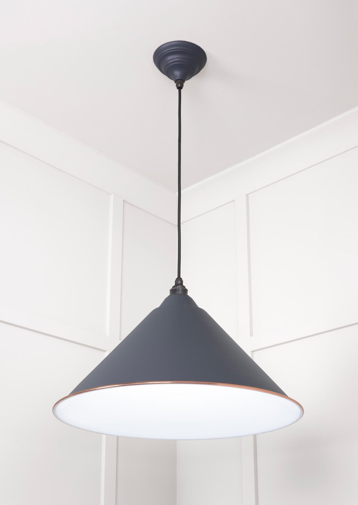 White Gloss Hockley Pendant by From The Anvil