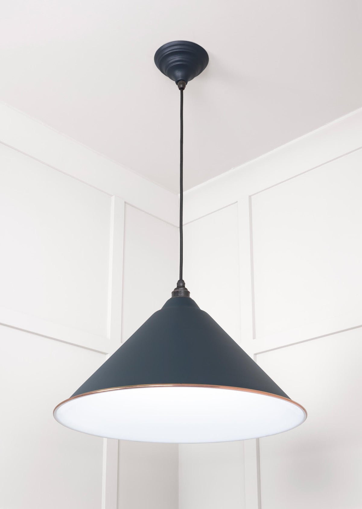 White Gloss Hockley Pendant by From The Anvil