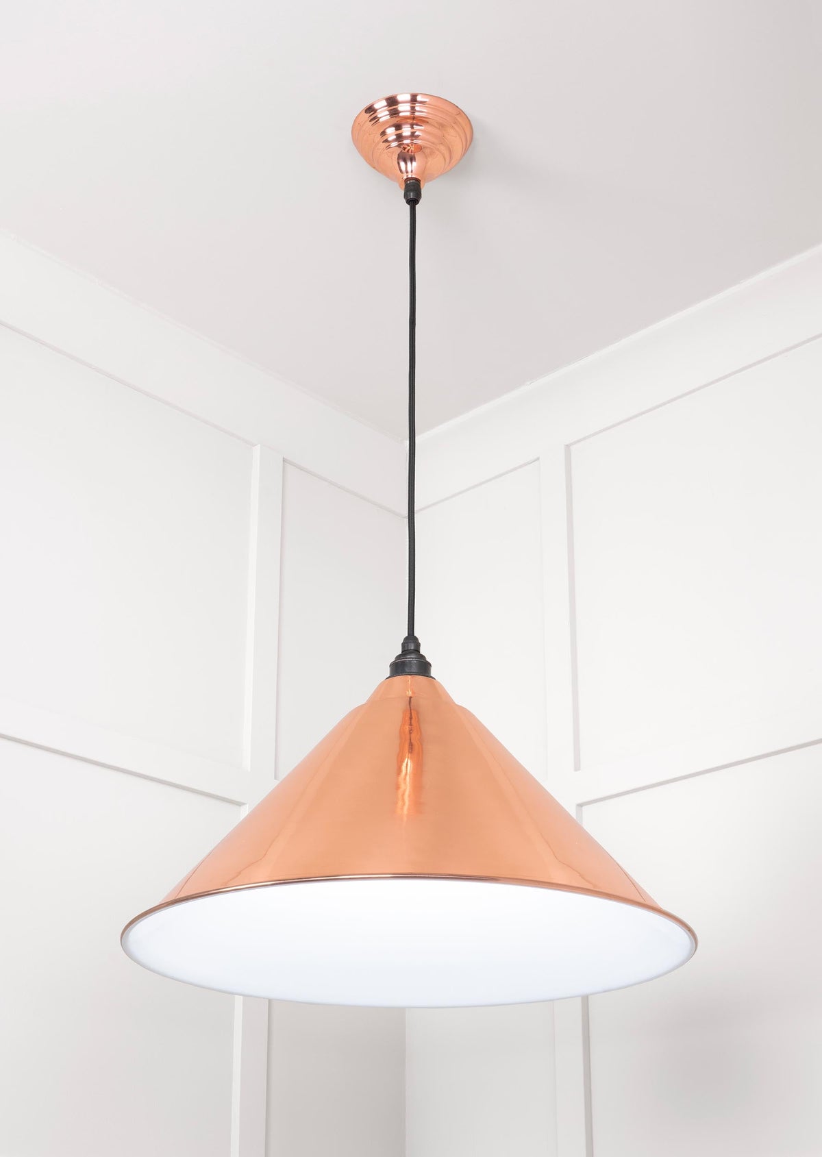 White Gloss Hockley Pendant by From The Anvil