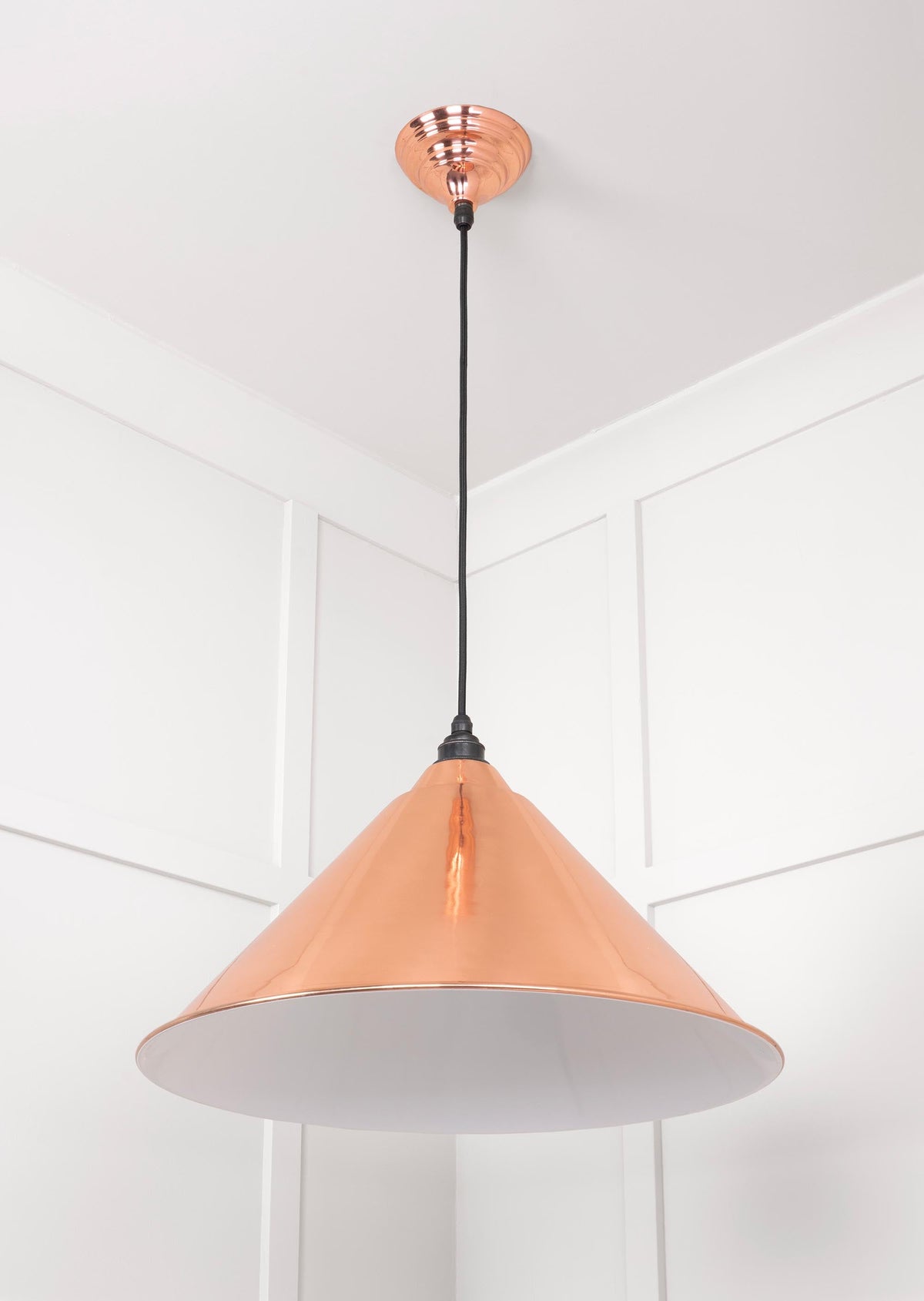 White Gloss Hockley Pendant by From The Anvil