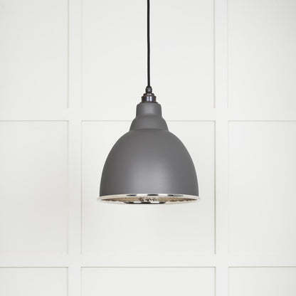 Hammered Nickel Brindley Pendant by From The Anvil
