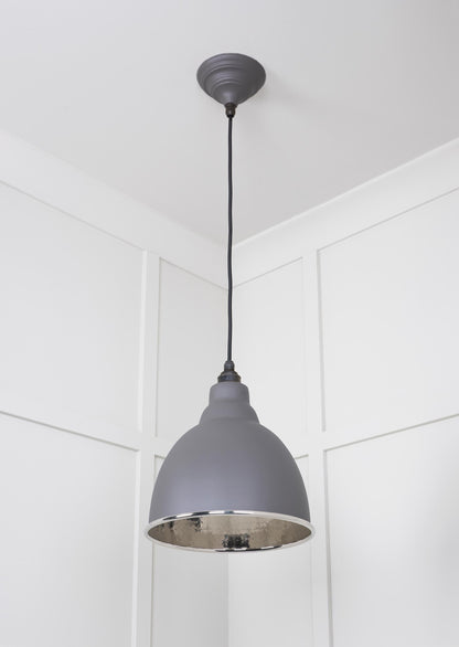 Hammered Nickel Brindley Pendant by From The Anvil