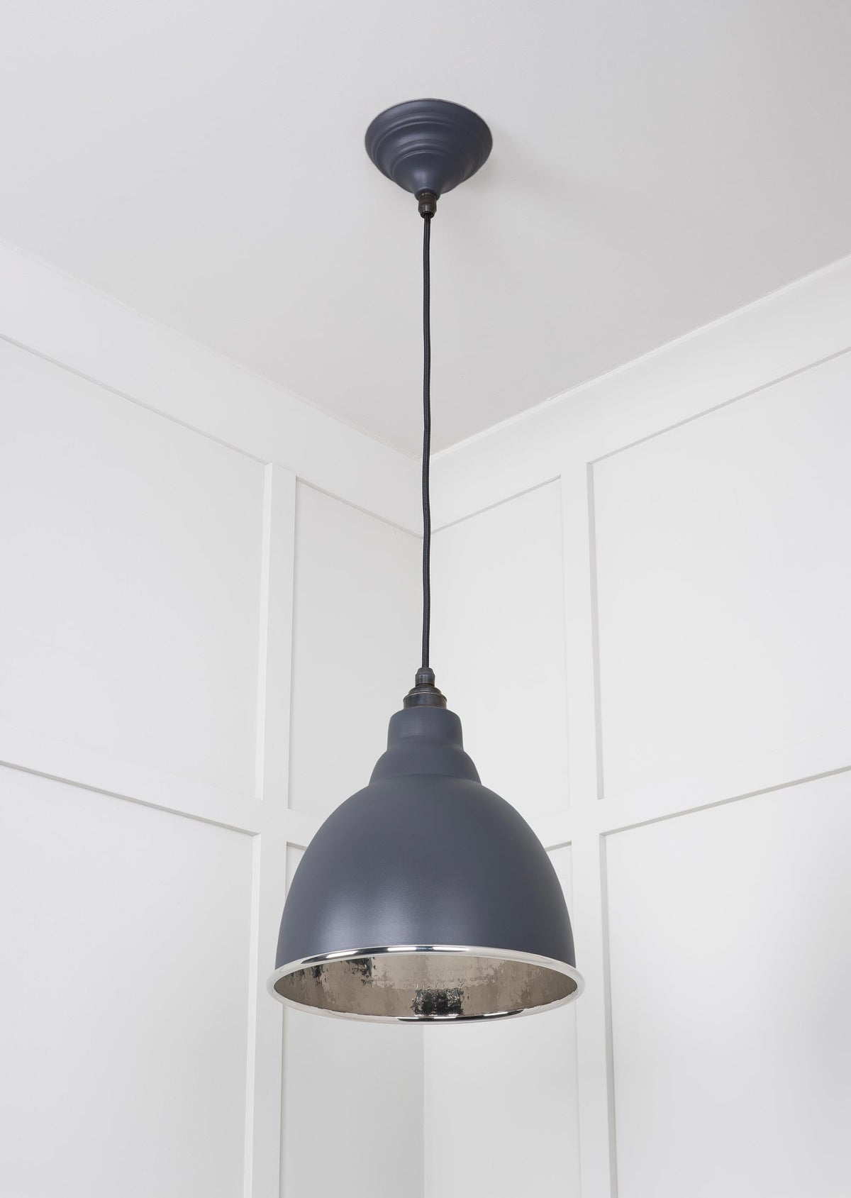 Hammered Nickel Brindley Pendant by From The Anvil