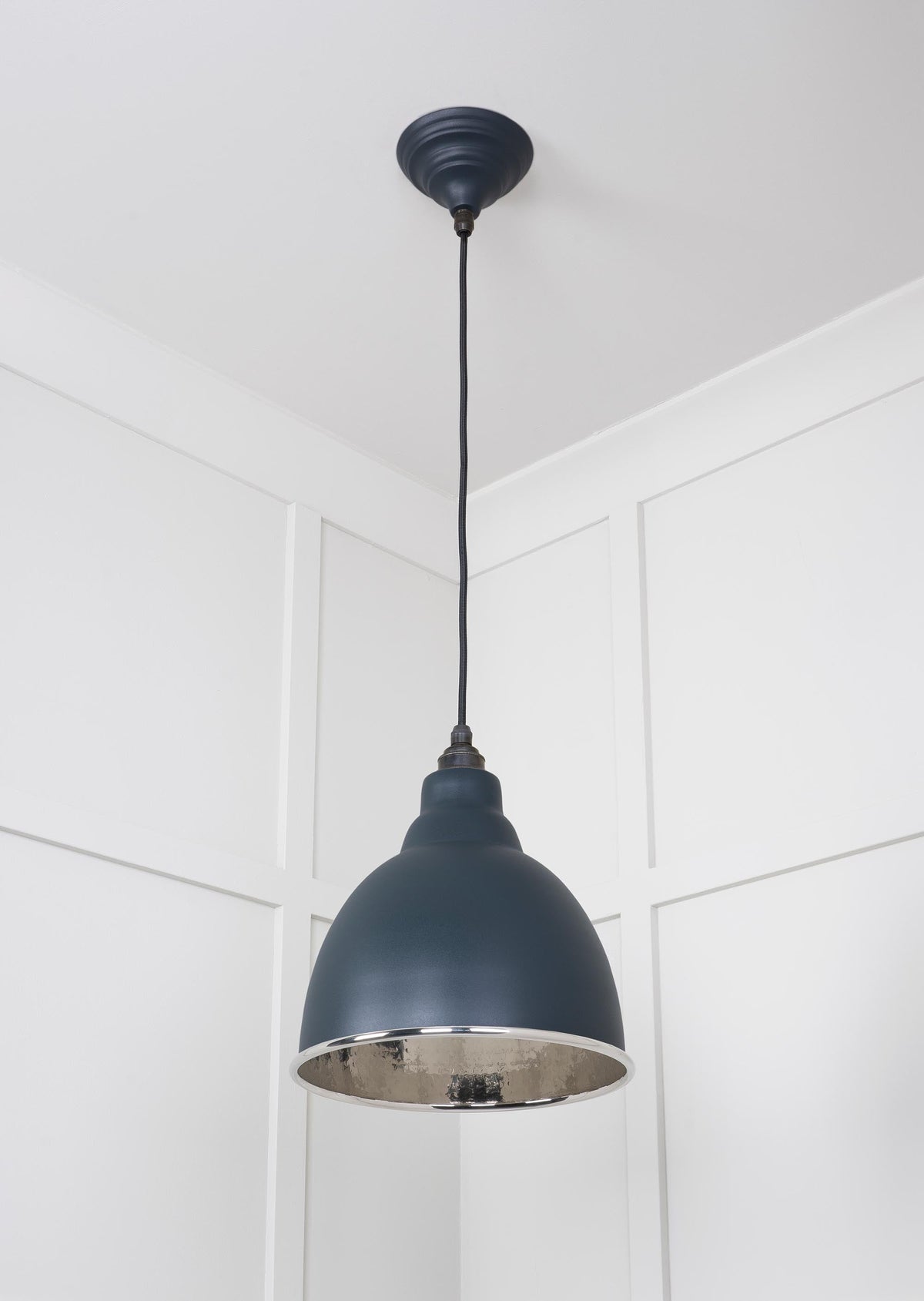 Hammered Nickel Brindley Pendant by From The Anvil