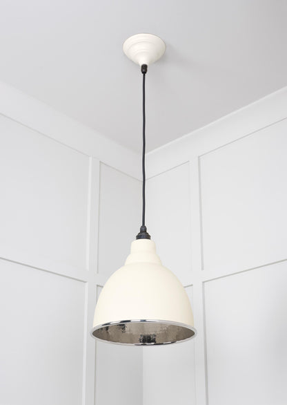 Hammered Nickel Brindley Pendant by From The Anvil