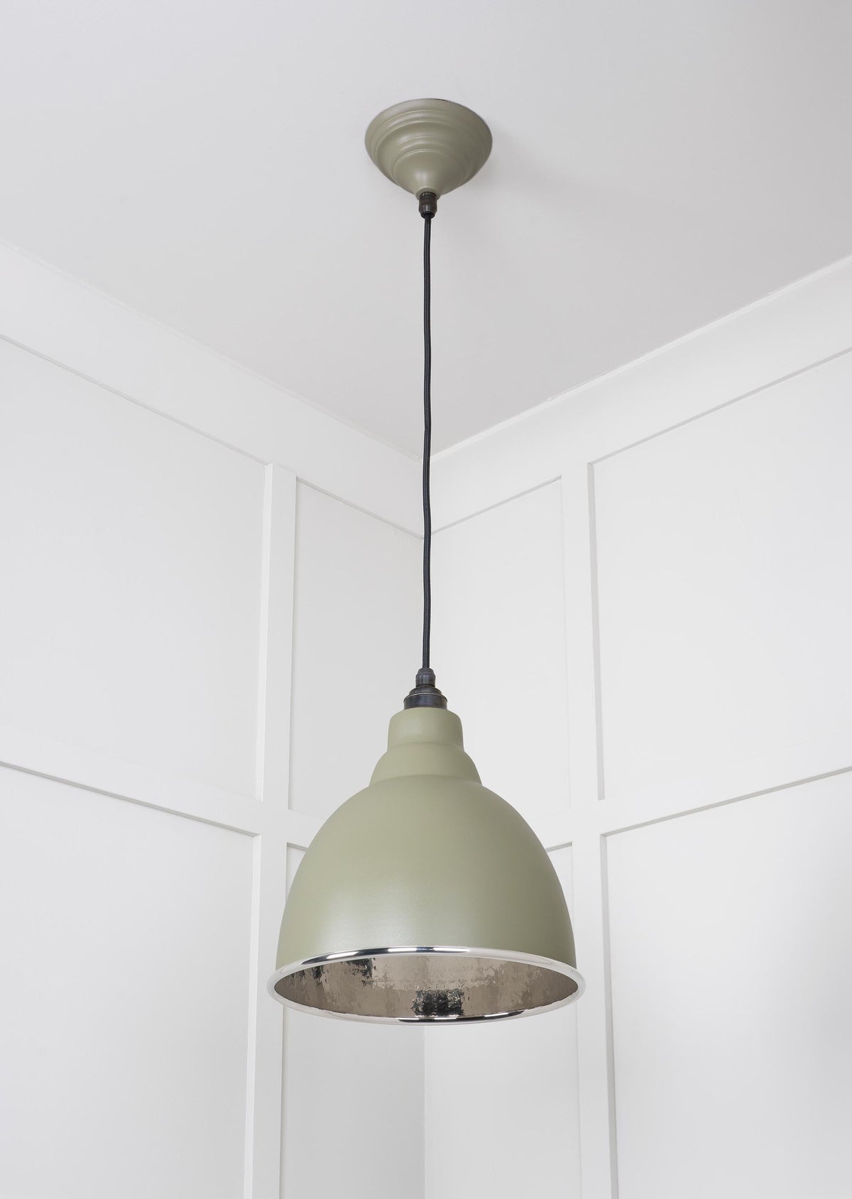 Hammered Nickel Brindley Pendant by From The Anvil