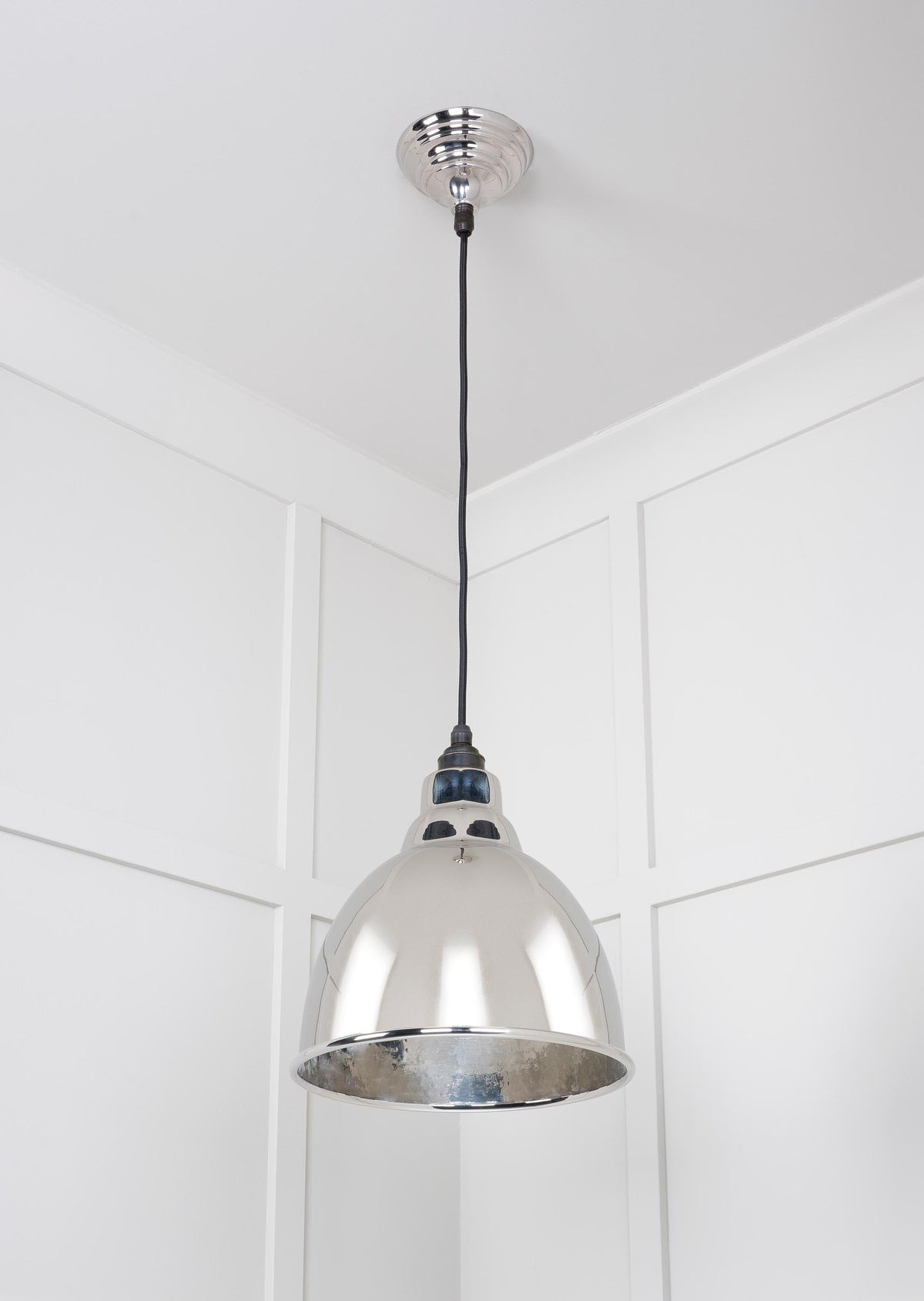 Hammered Nickel Brindley Pendant by From The Anvil
