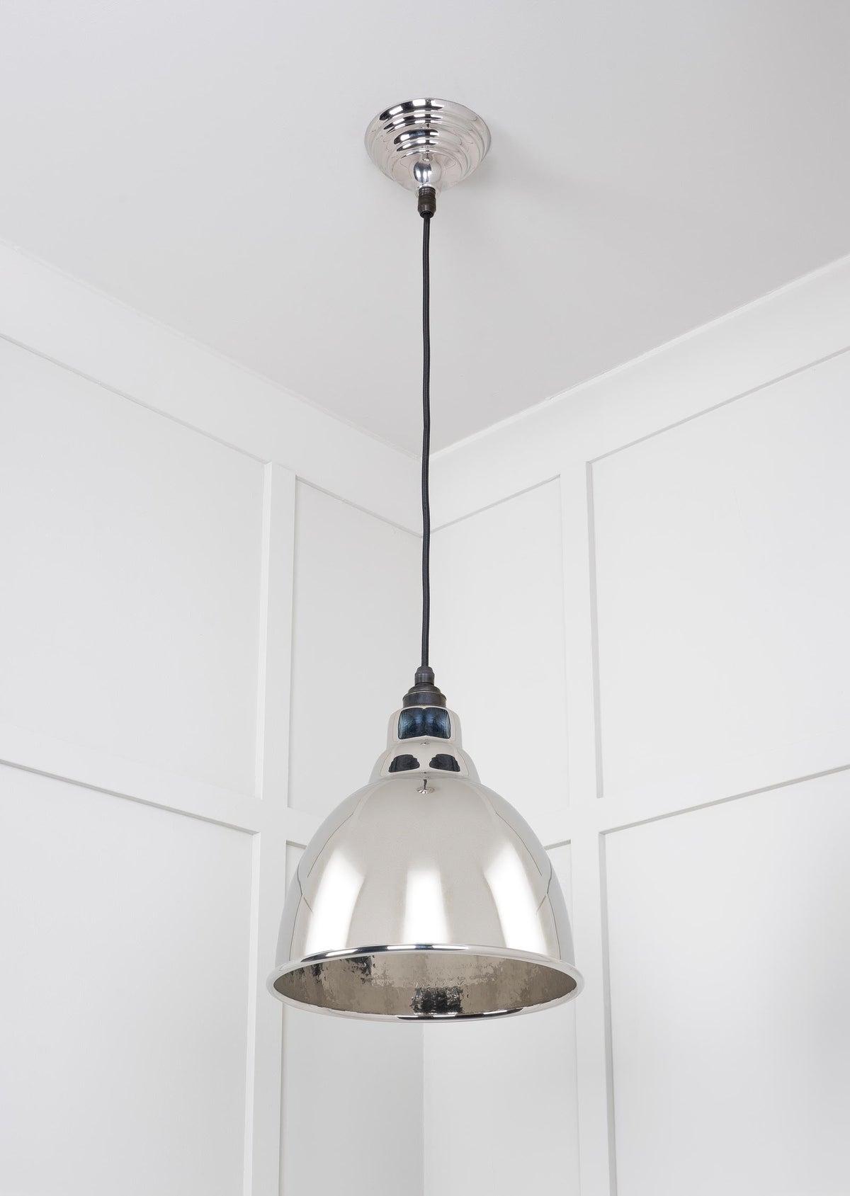 Hammered Nickel Brindley Pendant by From The Anvil
