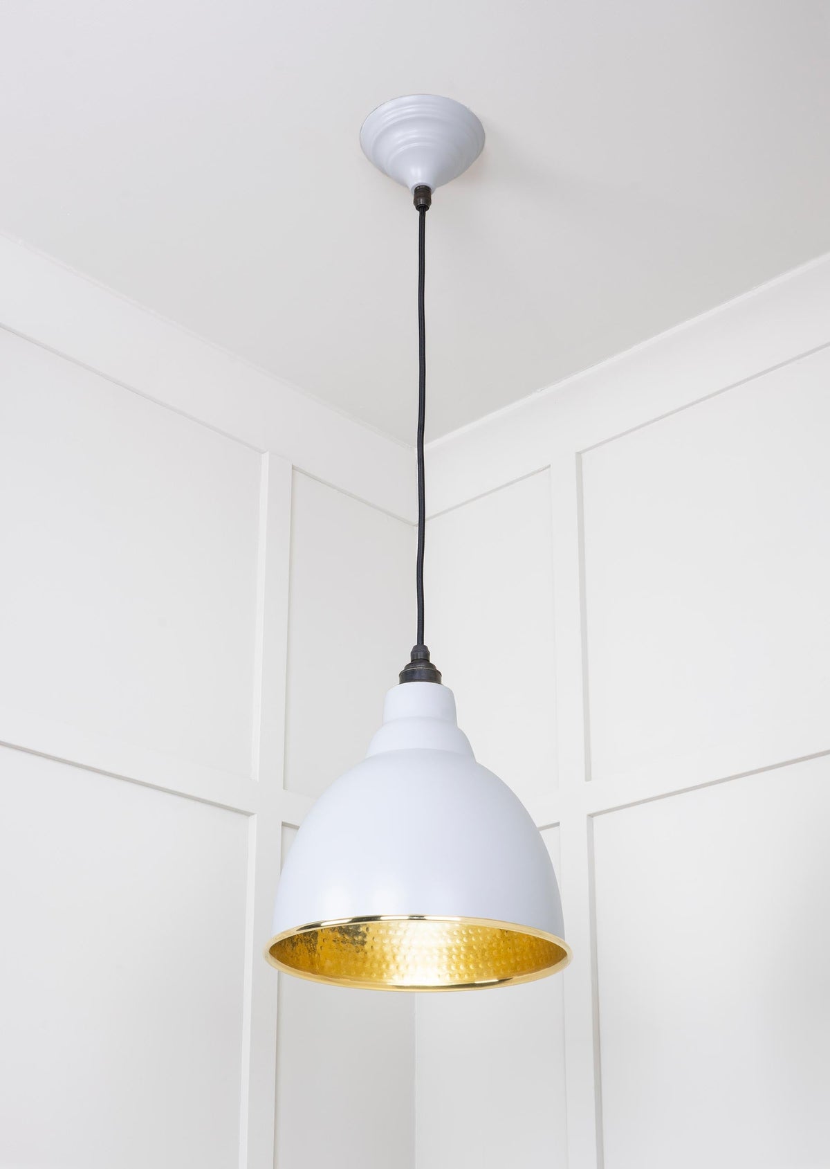 Hammered Brass Brindley Pendant by From The Anvil