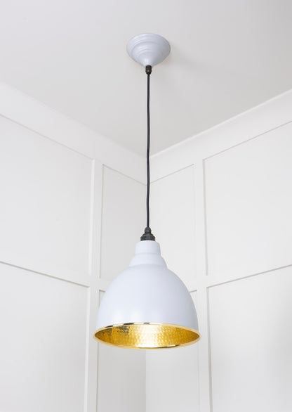 Hammered Brass Brindley Pendant by From The Anvil
