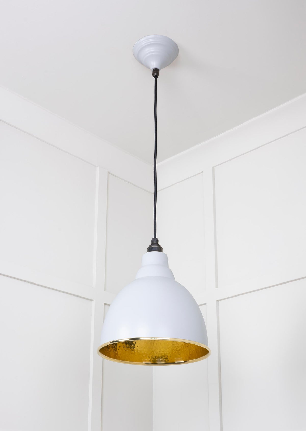 Hammered Brass Brindley Pendant by From The Anvil