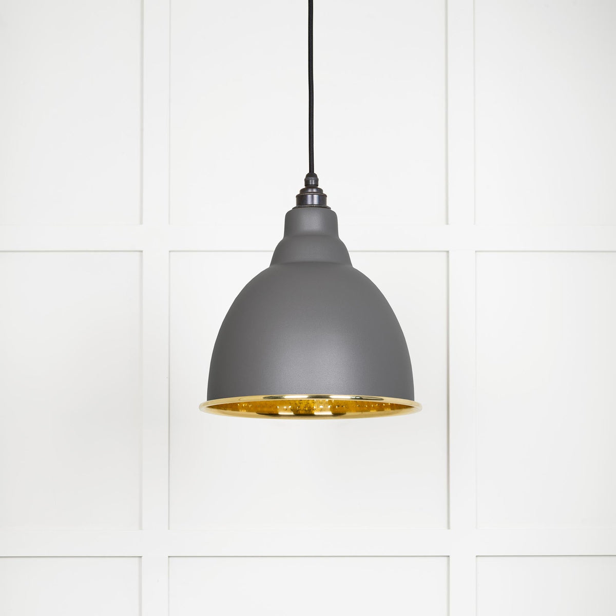 Hammered Brass Brindley Pendant by From The Anvil
