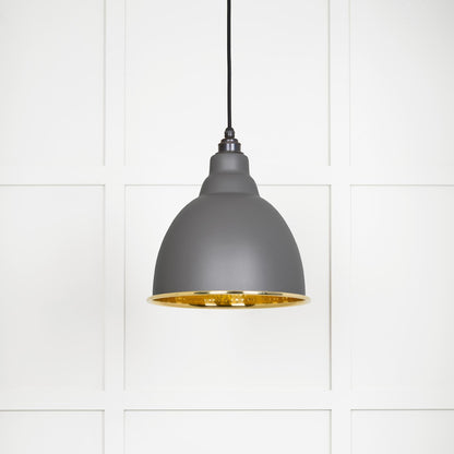 Hammered Brass Brindley Pendant by From The Anvil