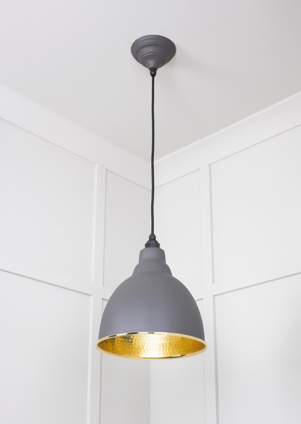 Hammered Brass Brindley Pendant by From The Anvil
