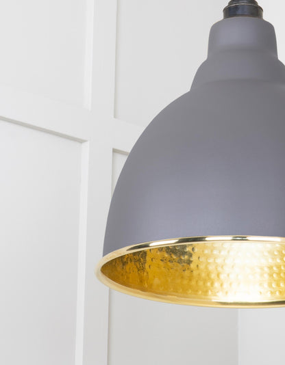 Hammered Brass Brindley Pendant by From The Anvil