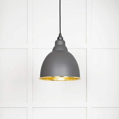 From The Anvil's Hammered Brass Hammered Brass Brindley Pendant