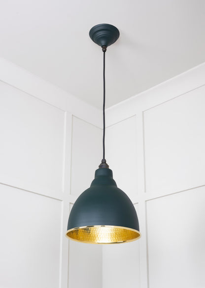Hammered Brass Brindley Pendant by From The Anvil