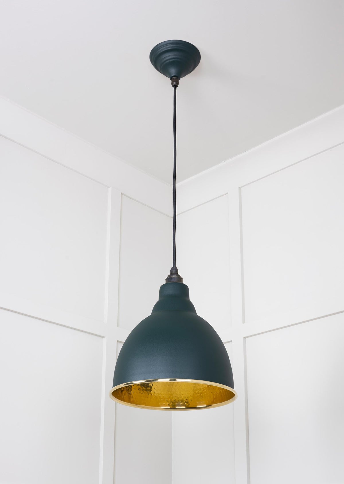 Hammered Brass Brindley Pendant by From The Anvil