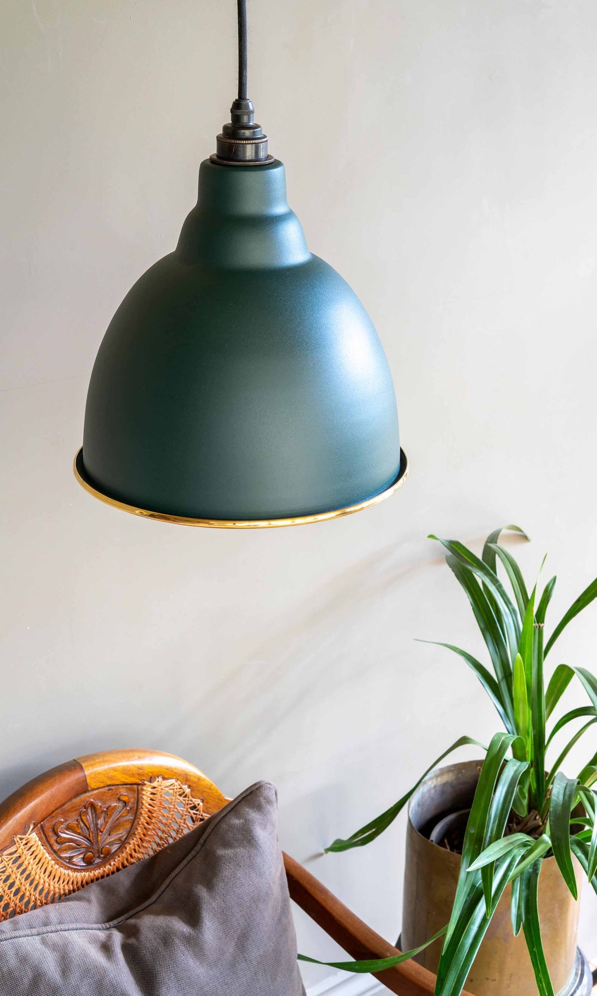 Hammered Brass Brindley Pendant by From The Anvil
