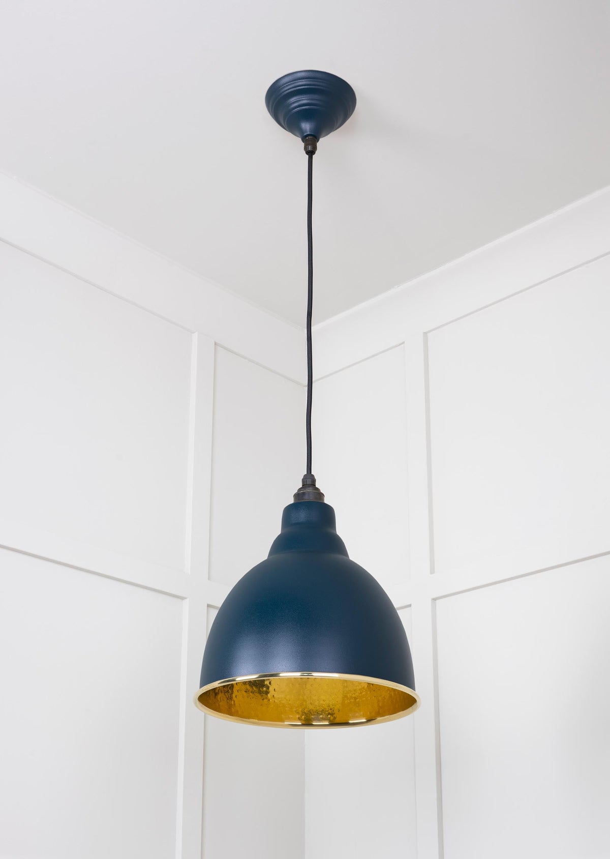 Hammered Brass Brindley Pendant by From The Anvil