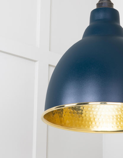 Hammered Brass Brindley Pendant by From The Anvil