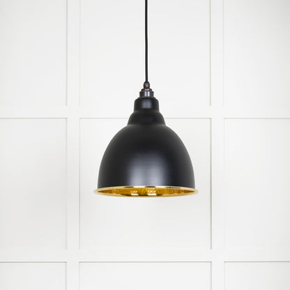 Hammered Brass Brindley Pendant by From The Anvil