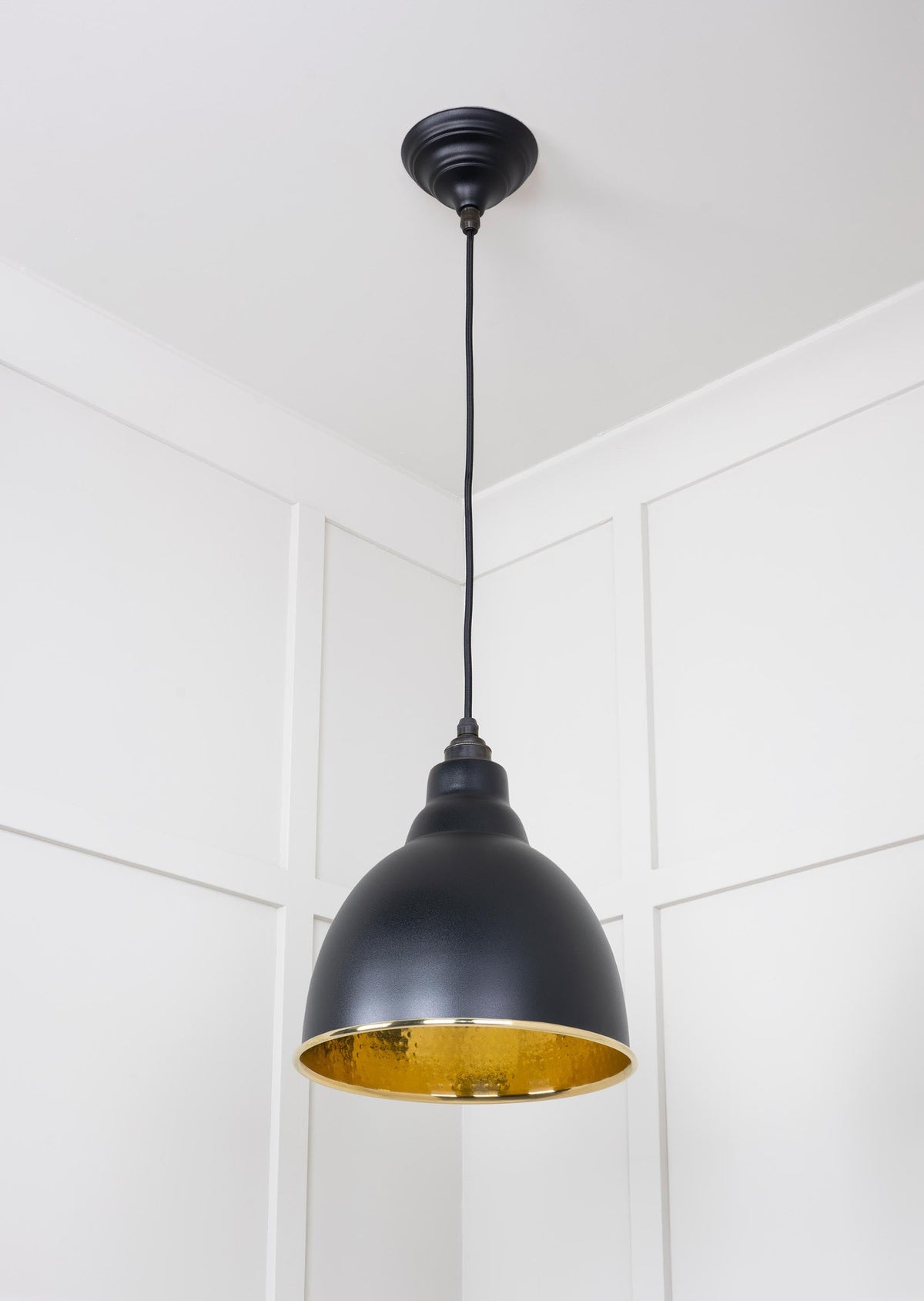 Hammered Brass Brindley Pendant by From The Anvil