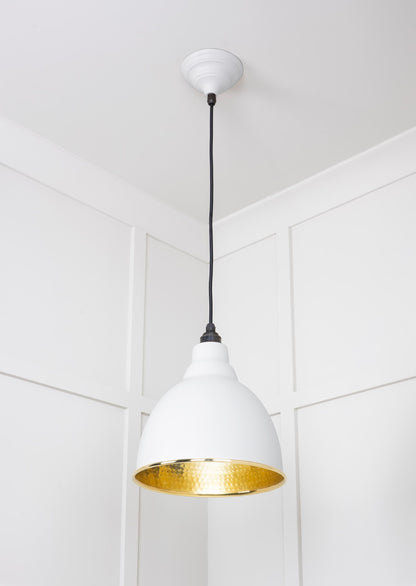 Hammered Brass Brindley Pendant by From The Anvil