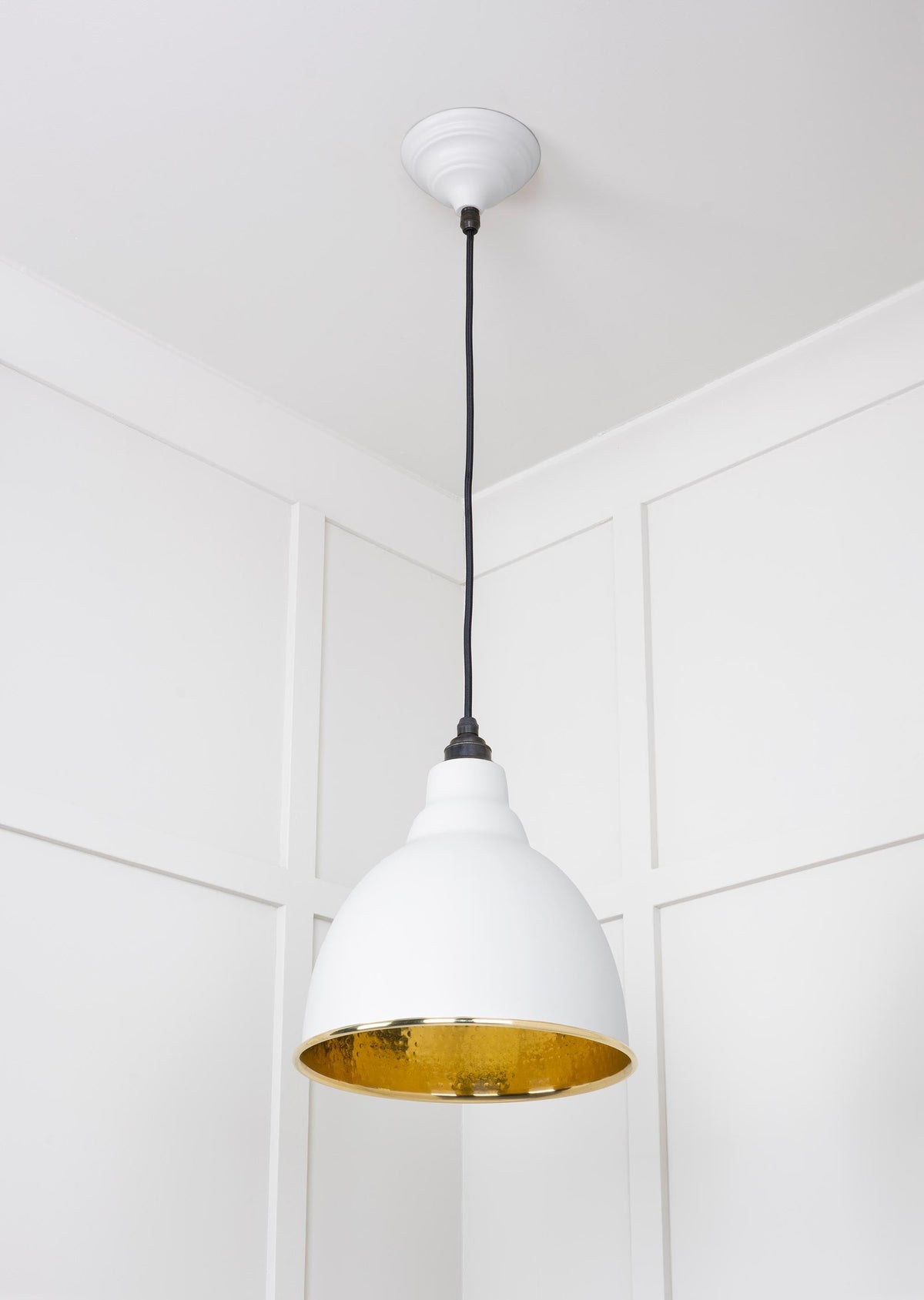 Hammered Brass Brindley Pendant by From The Anvil