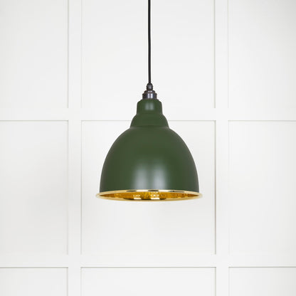 Hammered Brass Brindley Pendant by From The Anvil