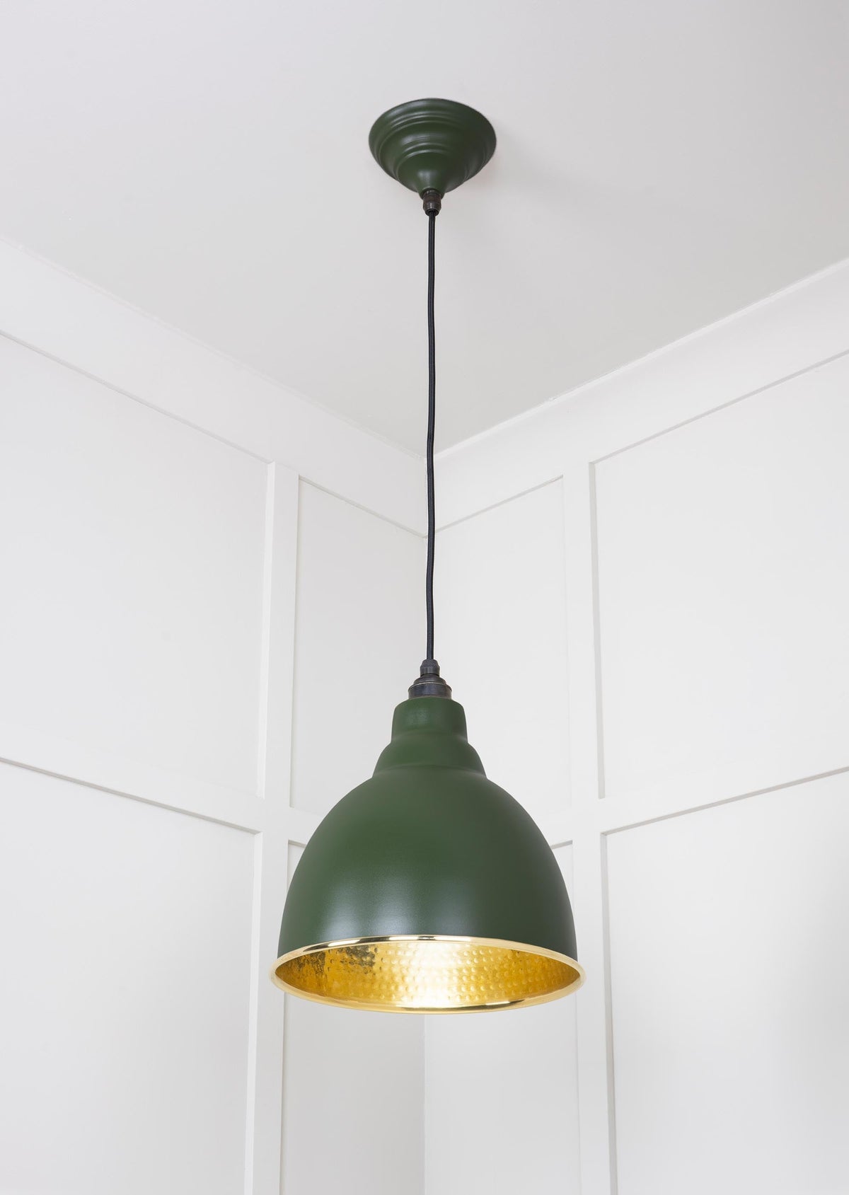 Hammered Brass Brindley Pendant by From The Anvil