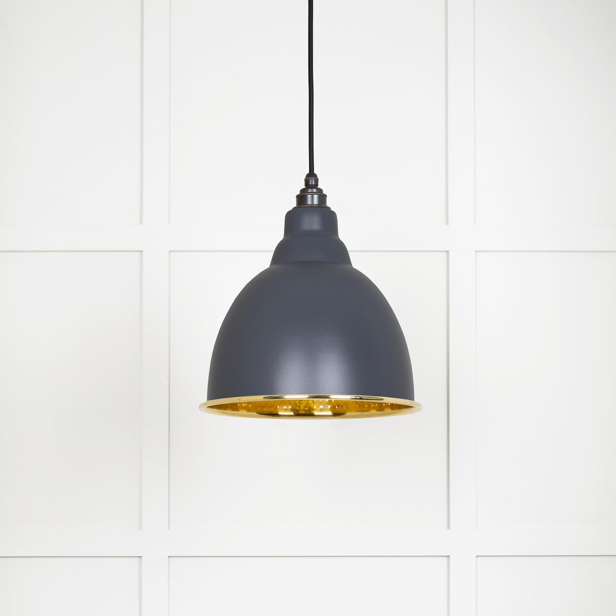 Hammered Brass Brindley Pendant by From The Anvil
