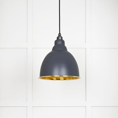 Hammered Brass Brindley Pendant by From The Anvil