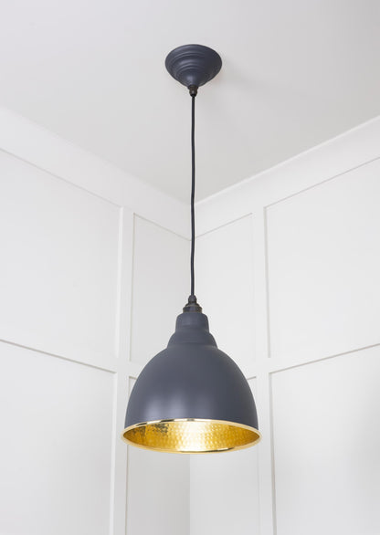 Hammered Brass Brindley Pendant by From The Anvil