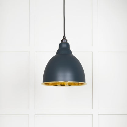Hammered Brass Brindley Pendant by From The Anvil
