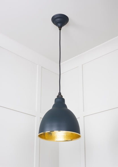 Hammered Brass Brindley Pendant by From The Anvil