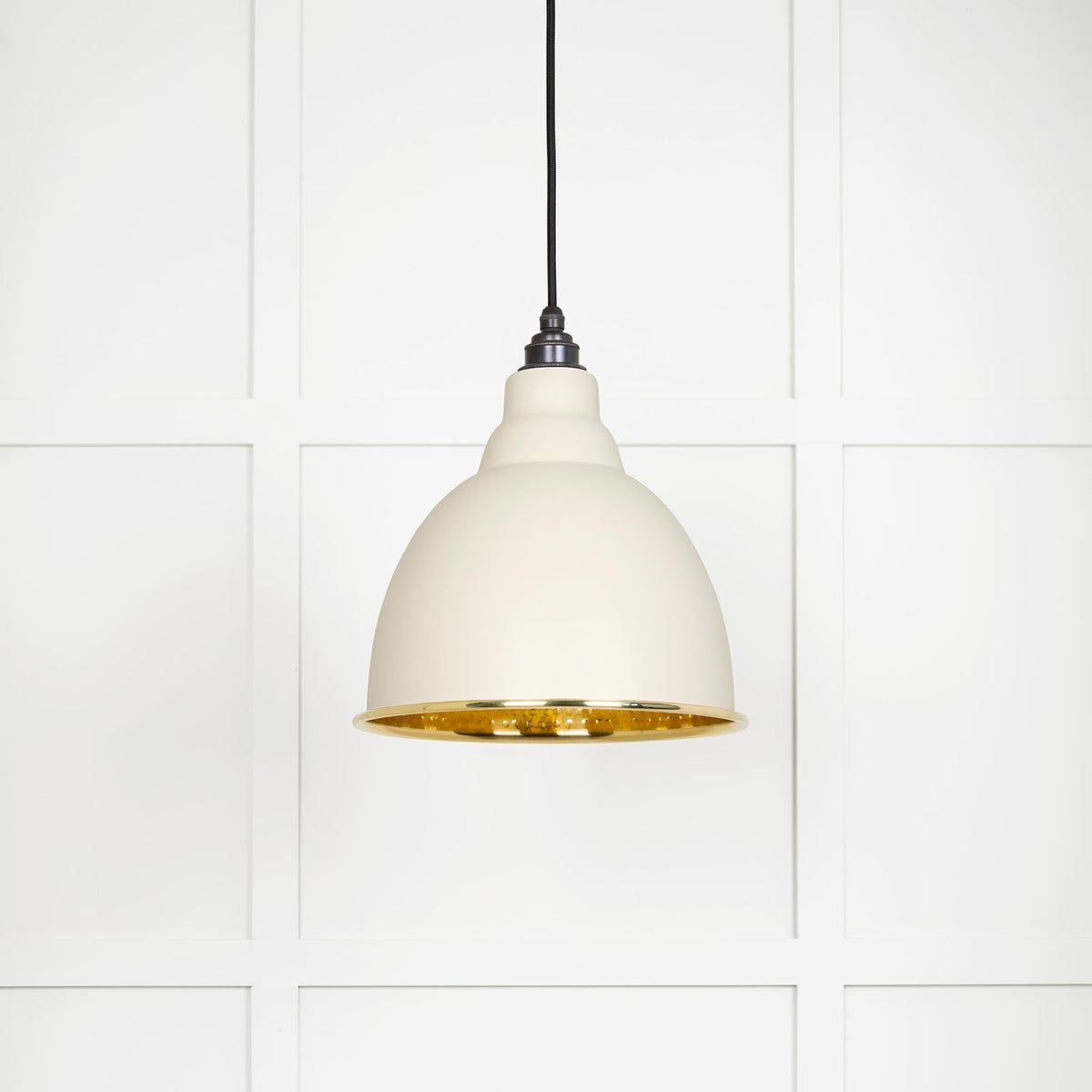 Hammered Brass Brindley Pendant by From The Anvil