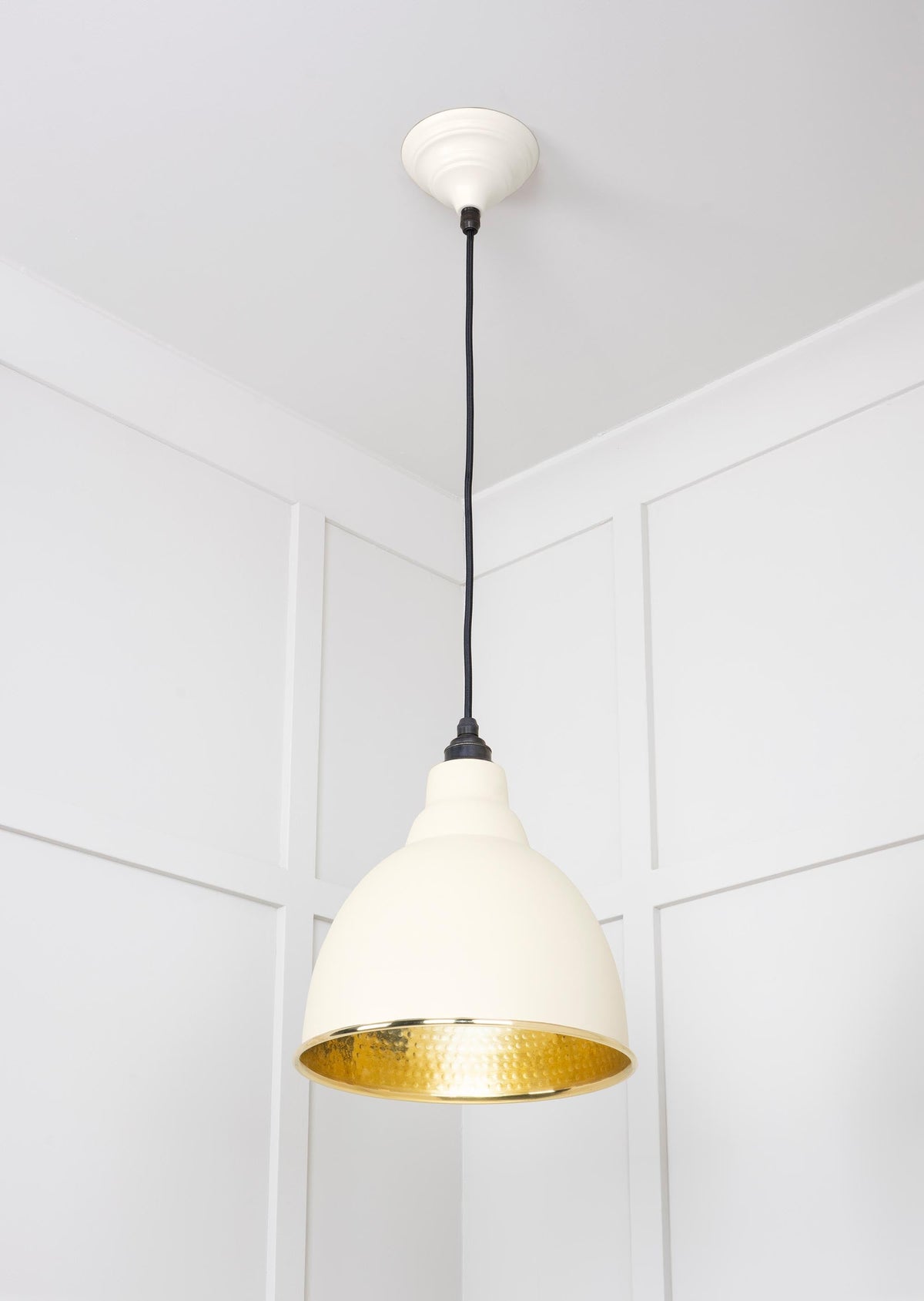 Hammered Brass Brindley Pendant by From The Anvil