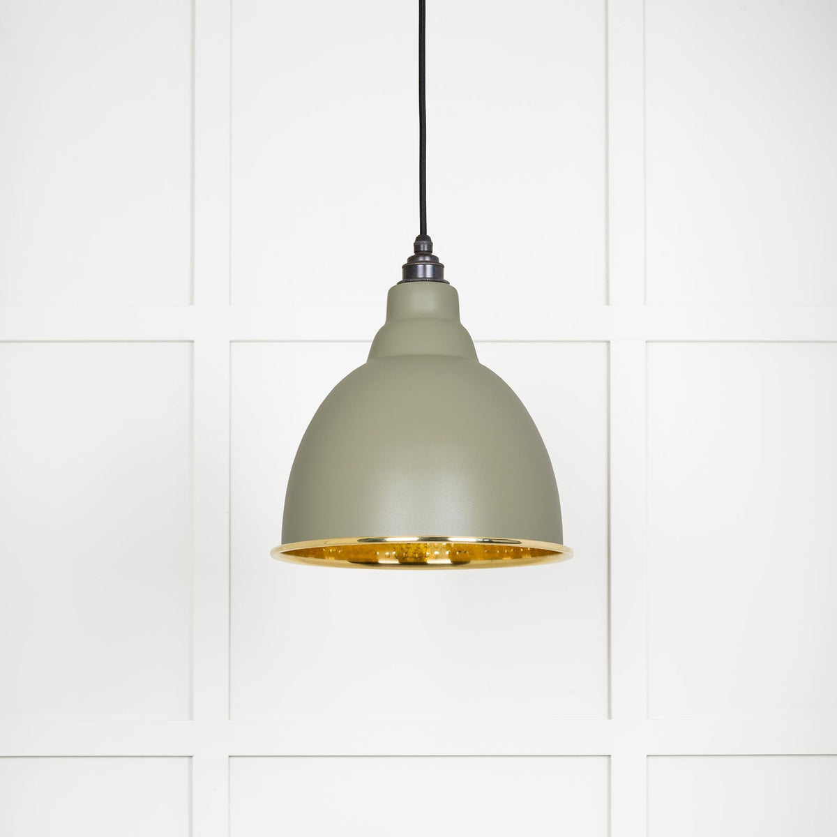 Hammered Brass Brindley Pendant by From The Anvil
