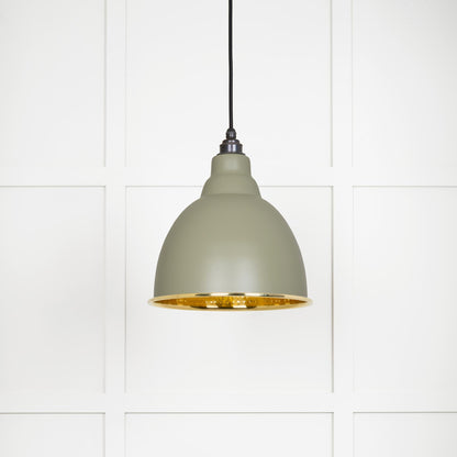 Hammered Brass Brindley Pendant by From The Anvil