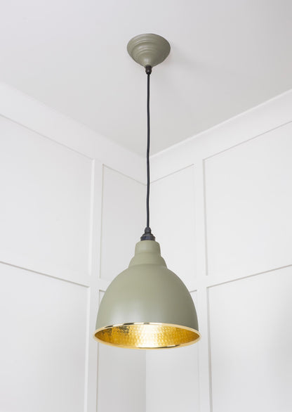 Hammered Brass Brindley Pendant by From The Anvil