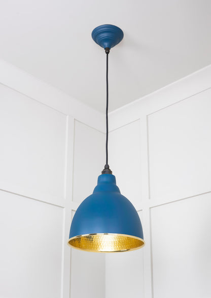 Hammered Brass Brindley Pendant by From The Anvil